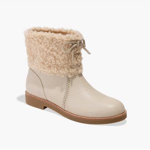 Jack Rogers Pratt Shearling Leather Bootie Womens Winter Fur Stylish Warm Boots